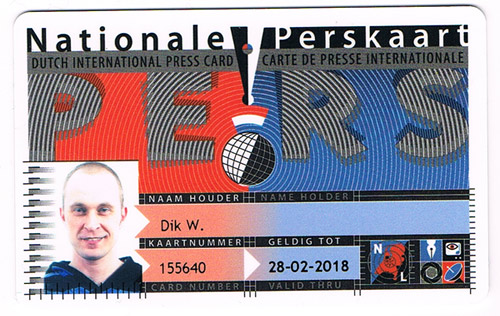 perskaart tbv persfotografie