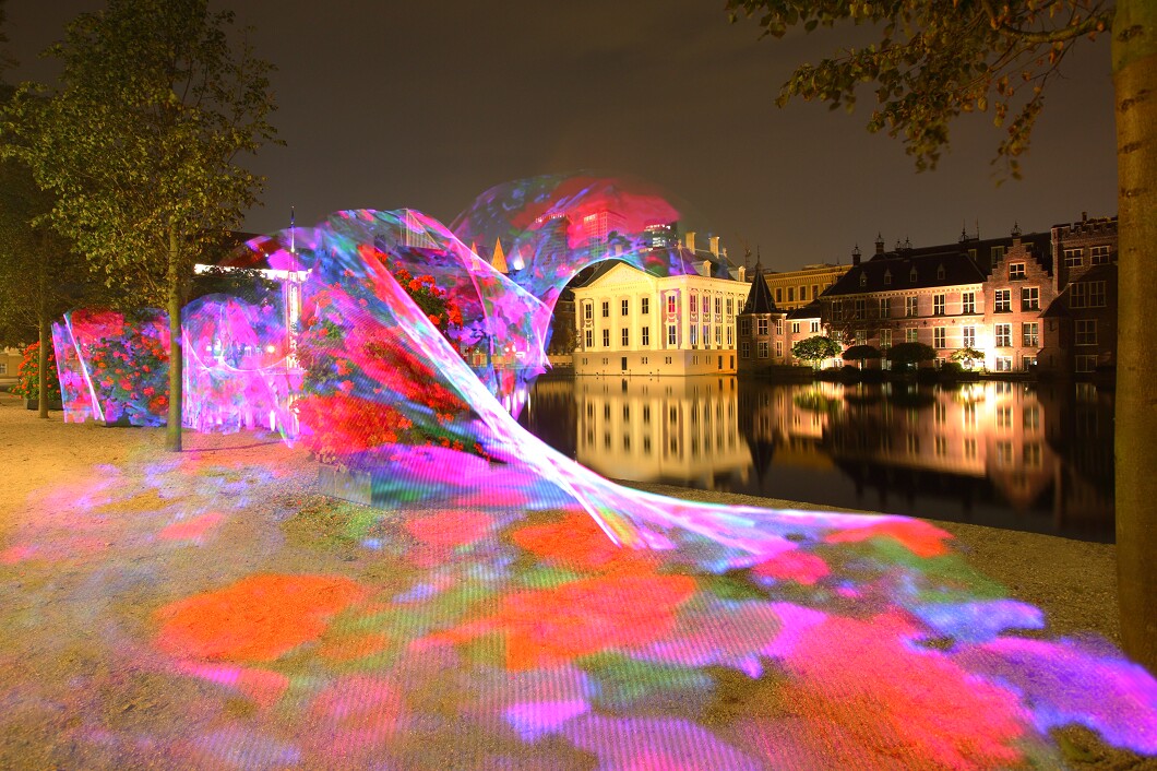 Pixelstick fotografie van fotograaf Wilmar Dik te Den Haag