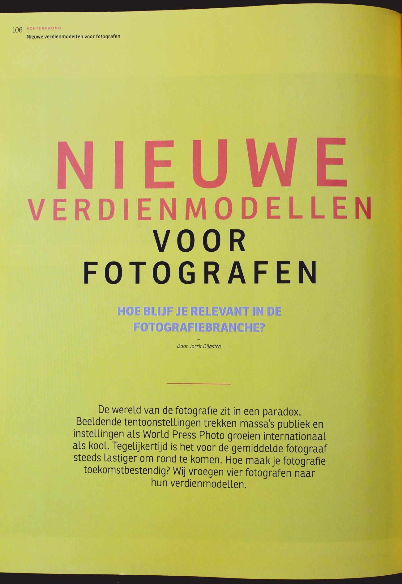 Nieuwe verdienmodellen voor fotografen